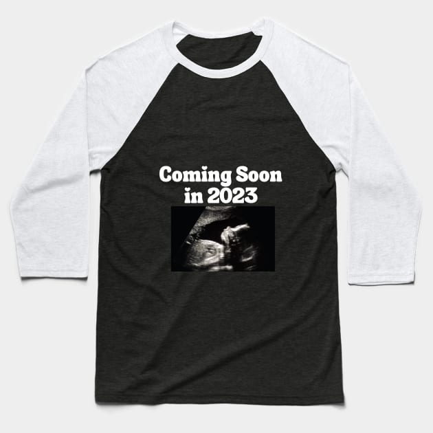 Baby coming soon in 2023 Baseball T-Shirt by Elgea Creations